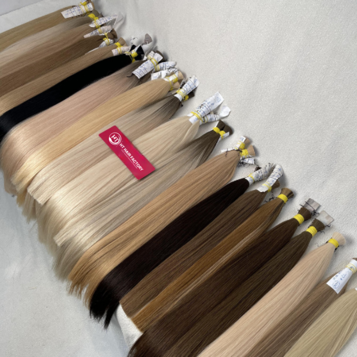 Tóc nối tự nhiên Cao Cấp tóc tẩy/nhuộm màu dài 50cm