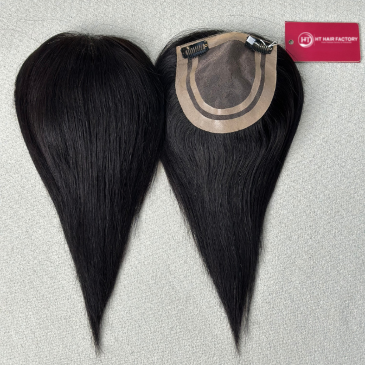 Tóc mái phủ hói da Mono làm từ tóc thật cỡ 13x13cm