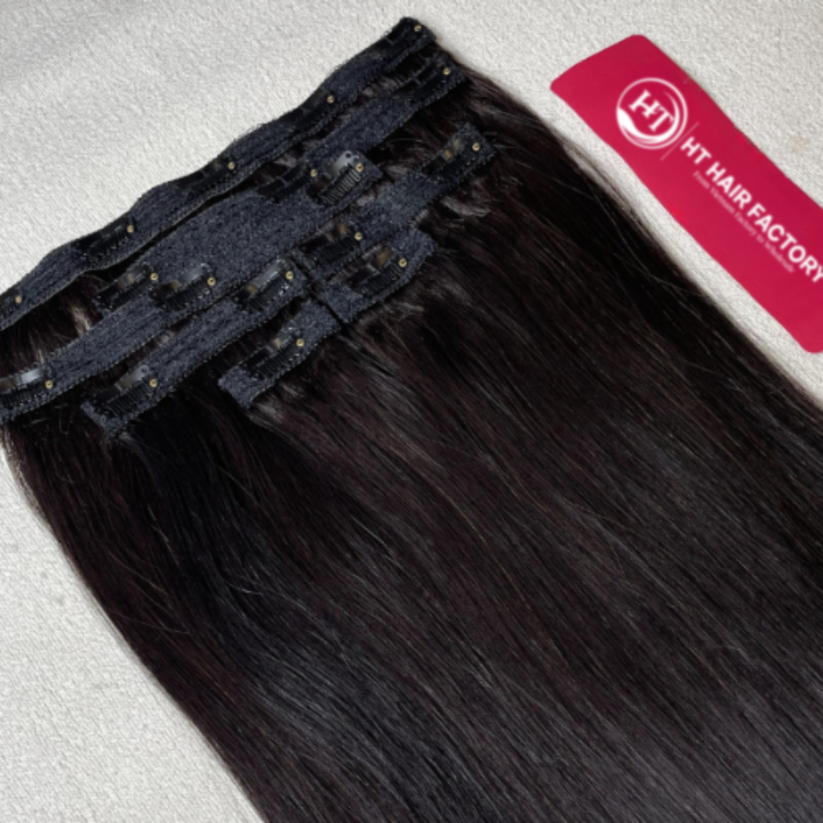 Tóc kẹp phím thật set 3 dải - Kẹp chân vải truyền thống cao cấp