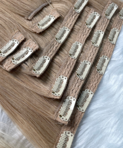 Tóc kẹp phím thật set 8 dải – Kẹp chân vải truyền thống cao cấp